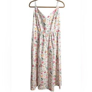 H&M Floral Spaghetti Strap Dress - White and Pink